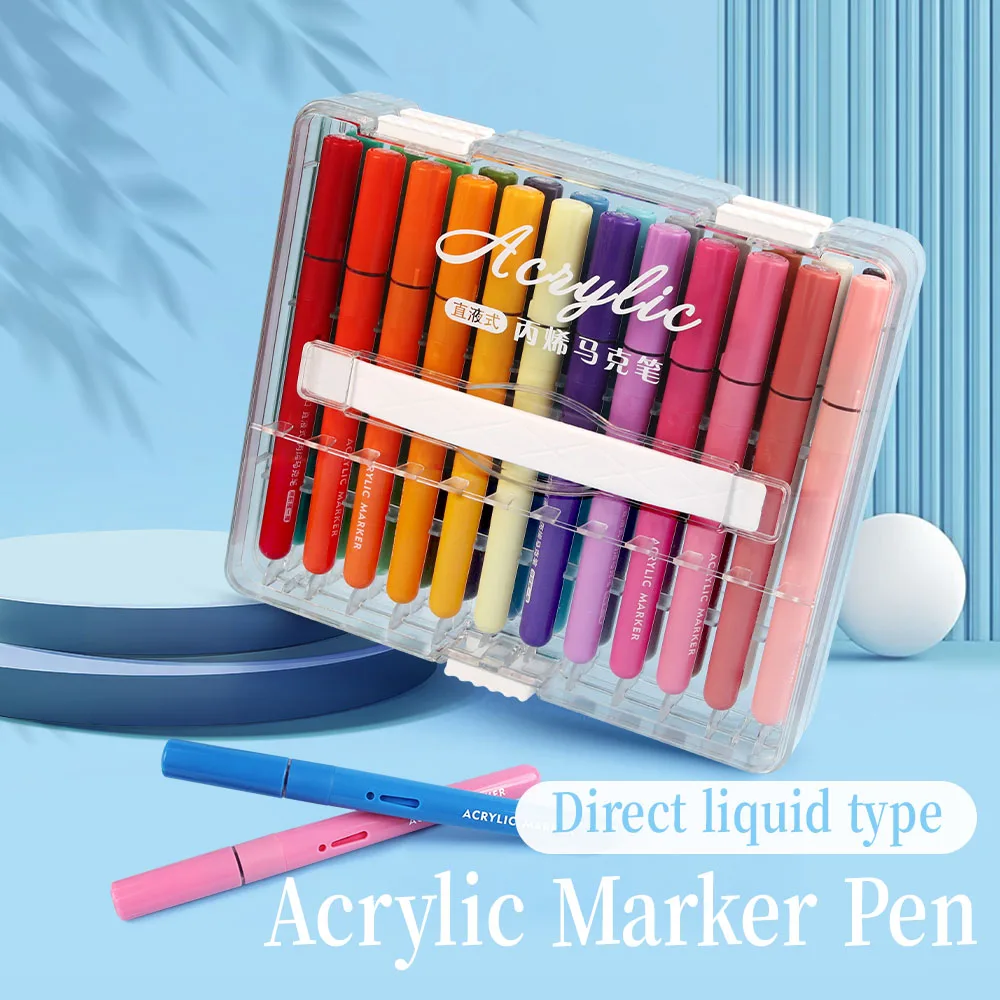 SeamiArt 24/36/60/72color Direct-liquid Acrylic Marker Pen set Soft Brush Tips for School Panting Drawing Gift Set Art Supplies