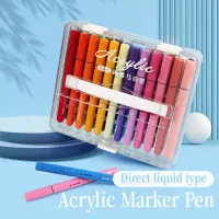 SeamiArt 24/36/60/72color Direct-liquid Acrylic Marker Pen set Soft Brush Tips for School Panting Drawing Gift Set Art Supplies