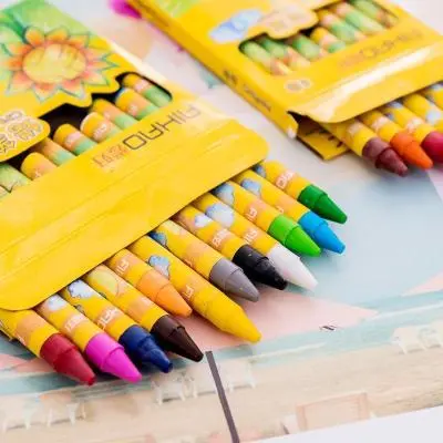 Crayons Creative Cartoon 8/12 Colors Drawing Non-Toxic Oil Pastels Kids Student Pastel Pencils Art Supplies Student Crayon Set
