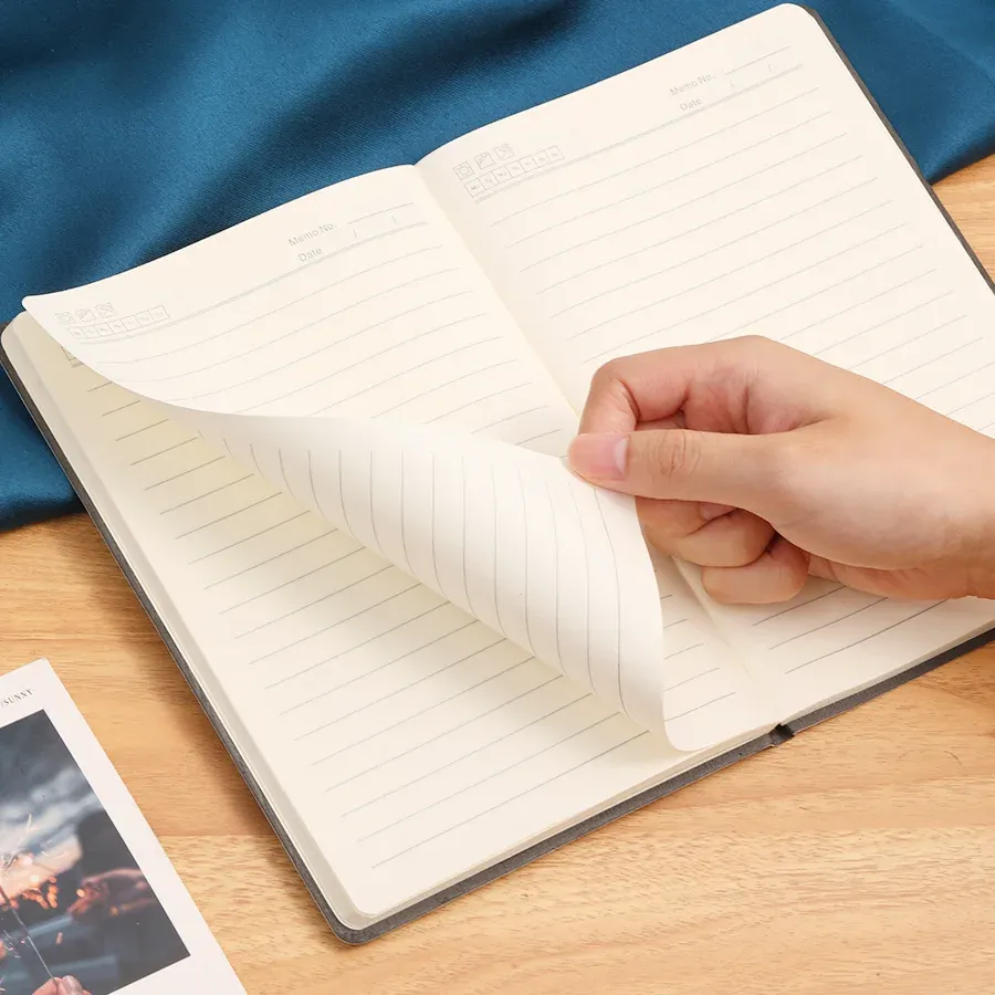 A5 Unlabeled Simple Soft Leather Notebook 120 Pages Office Stationery Waterproof Cover Comfortable Touch