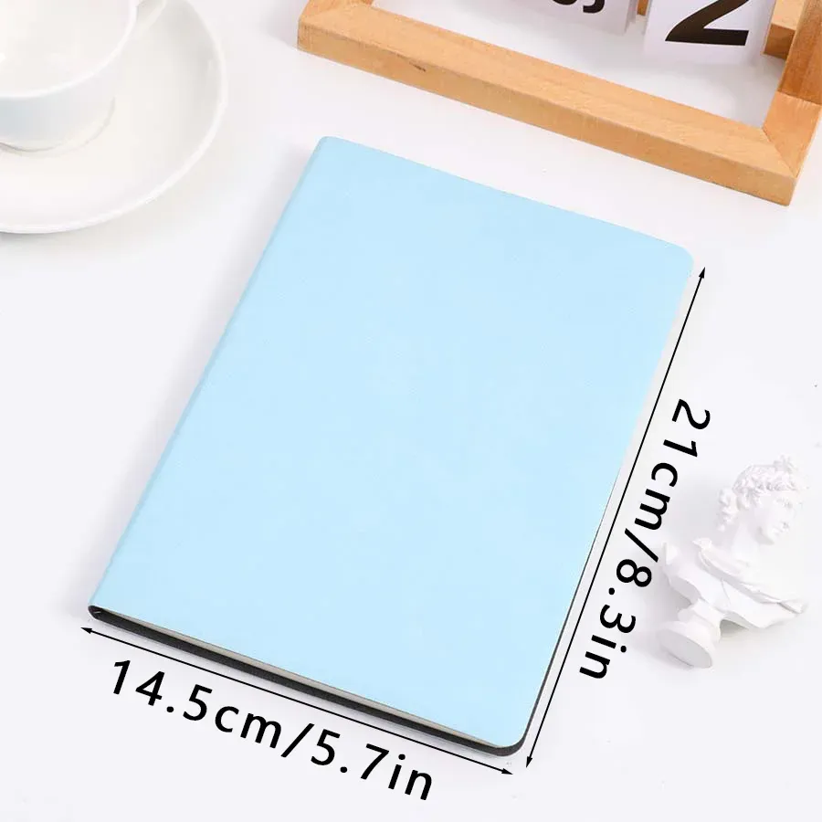 A5 Unlabeled Simple Soft Leather Notebook 120 Pages Office Stationery Waterproof Cover Comfortable Touch