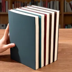 A5  Unlabeled Simple Soft Leather Notebook 120 Pages Office Stationery Waterproof Cover Comfortable Touch