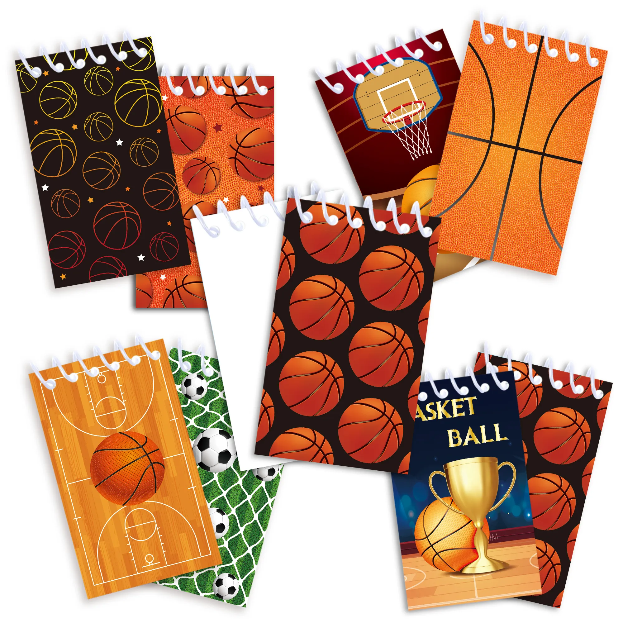 16pcs Football Mermaid Animals Mini Spiral Pocket Notebooks Memo Pad Coil Booklet Notepads For Kids Gifts Party School Diaries