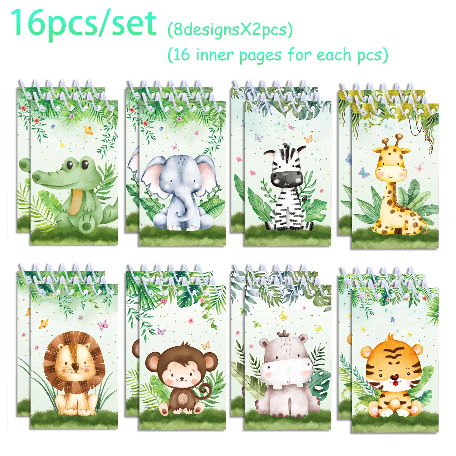 16pcs Football Mermaid Animals Mini Spiral Pocket Notebooks Memo Pad Coil Booklet Notepads For Kids Gifts Party School Diaries