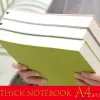 A4 A5 400pages/160pages Soft Leather Thickened Notebook Work Meeting Classroom Record Book Diary Horizontal Line Inside Page