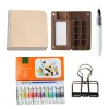 Portable Travel Watercolor Set Schmincke Watercolor 12/24 Colors Mini Walnut Paint Box Sketchbook Student Outing Art Supplies