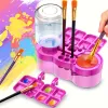 New Paint Brush Cleaner With Drain Button Automatic Water Circulation Paint Brush Cleaning Machine Cleaning Bucket Art Tools