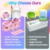 New Paint Brush Cleaner With Drain Button Automatic Water Circulation Paint Brush Cleaning Machine Cleaning Bucket Art Tools