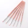 6 Pcs/Set Macaron Wooden Handle Nylon Hair Painting Brushes Watercolor Oil Acrylic Brush Art Pen for School Student Supply