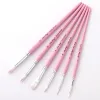 6 Pcs/Set Macaron Wooden Handle Nylon Hair Painting Brushes Watercolor Oil Acrylic Brush Art Pen for School Student Supply