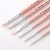 6 Pcs/Set Macaron Wooden Handle Nylon Hair Painting Brushes Watercolor Oil Acrylic Brush Art Pen for School Student Supply