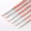 6 Pcs/Set Macaron Wooden Handle Nylon Hair Painting Brushes Watercolor Oil Acrylic Brush Art Pen for School Student Supply