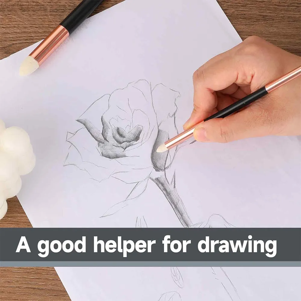 2pcs Artist Blending Sponge Pen Dual Tip Washable Sketch Rubbing Sponge Brush Reusable Drawing Art Soft Pastel Blending Tools