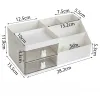 Desktop Transparent Cosmetics Storage Box Desktop Organizer with Drawers Pen Holder Stationary Storage Rack for Office Desks