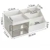 Desktop Transparent Cosmetics Storage Box Desktop Organizer with Drawers Pen Holder Stationary Storage Rack for Office Desks
