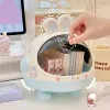 Desktop Rabbit Storage Box Desk Organizer Bin Cute Student Girls Hair Accessories Stationary Storage Kawaii Korean Storage Rack