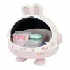 Desktop Rabbit Storage Box Desk Organizer Bin Cute Student Girls Hair Accessories Stationary Storage Kawaii Korean Storage Rack