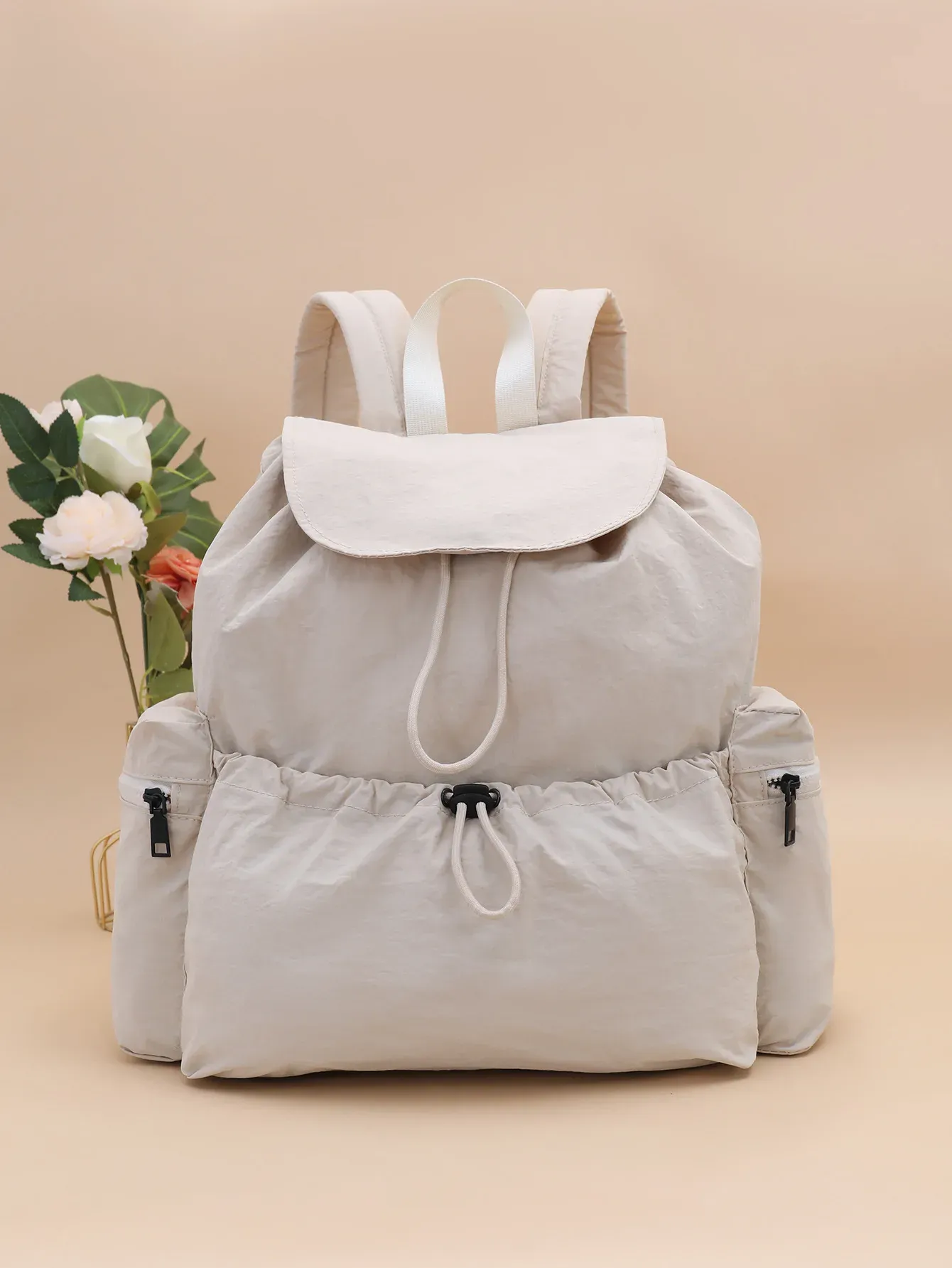 Fashionable Large Capacity Drawstring Backpack Casual Lightweight Men's Women's Can Backpack Washing Fabric