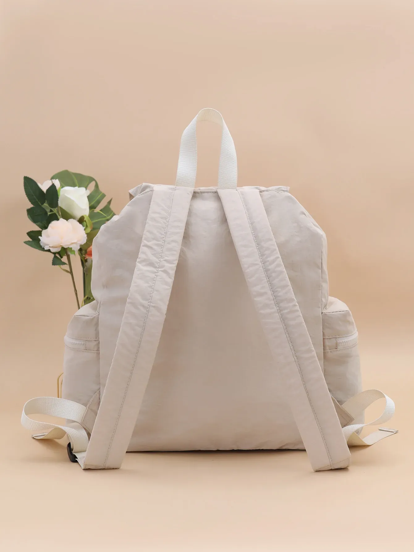 Fashionable Large Capacity Drawstring Backpack Casual Lightweight Men's Women's Can Backpack Washing Fabric