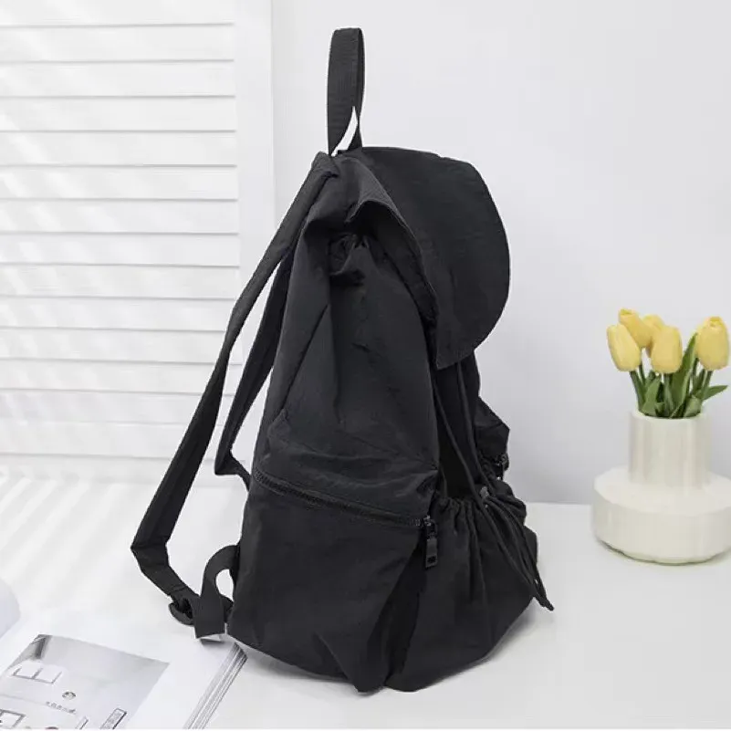 Fashionable Large Capacity Drawstring Backpack Casual Lightweight Men's Women's Can Backpack Washing Fabric