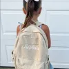 Large Capacity Corduroy Schoolbag Custom Name Solid Color Campus Bag Personalized Travel Simple Corduroy Backpack Unique Gifts