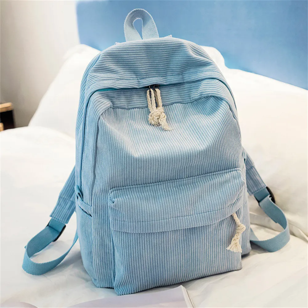 Large Capacity Corduroy Schoolbag Custom Name Solid Color Campus Bag Personalized Travel Simple Corduroy Backpack Unique Gifts