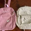 Large Capacity Corduroy Schoolbag Custom Name Solid Color Campus Bag Personalized Travel Simple Corduroy Backpack Unique Gifts