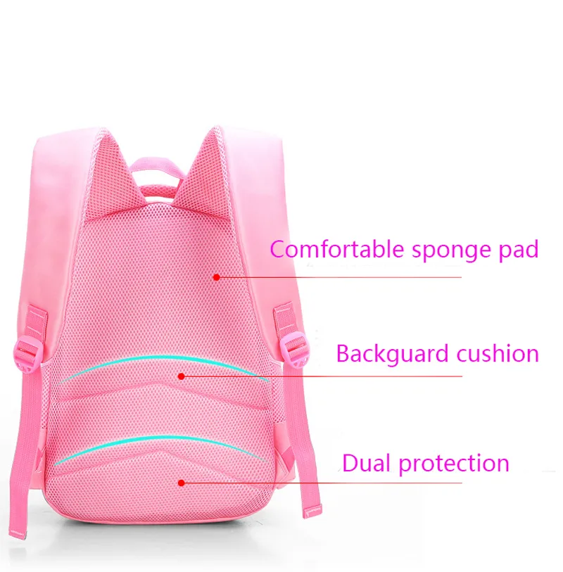 Pink Cat Children Girl Backpack Bowknot Kid School Bag Cartoon Bookbag Cute Princess Kindergarten Primary School Girl Backpack