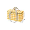 Outdoor Thickened Insulated Lunch Handbags Large Capacity Camping Storage Bags Waterproof Checkered Picnic Cold Protection Totes
