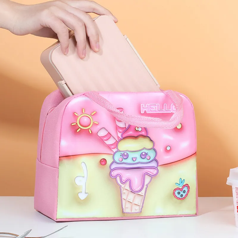 2Pcs Children School Lunch Bags Cute Cartoon Kids Thermal lunchbox Bag for Girls Boys Picnic Thermal Insulation Bags