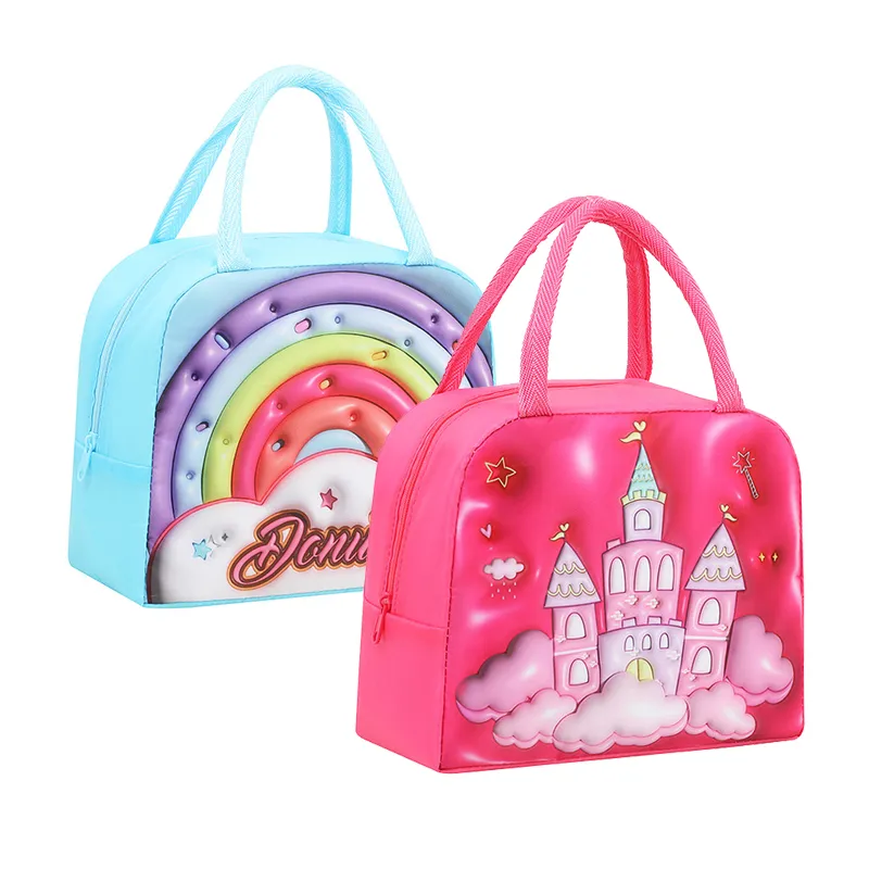 2Pcs Children School Lunch Bags Cute Cartoon Kids Thermal lunchbox Bag for Girls Boys Picnic Thermal Insulation Bags