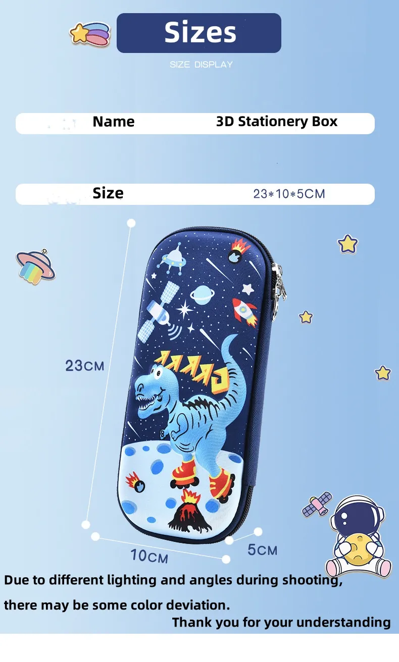 3D 230mm *100mm *50mm  Pencil Case EVA Large Capacity Waterproof Pencil Box for Student School Supply Stationery Pencil Case