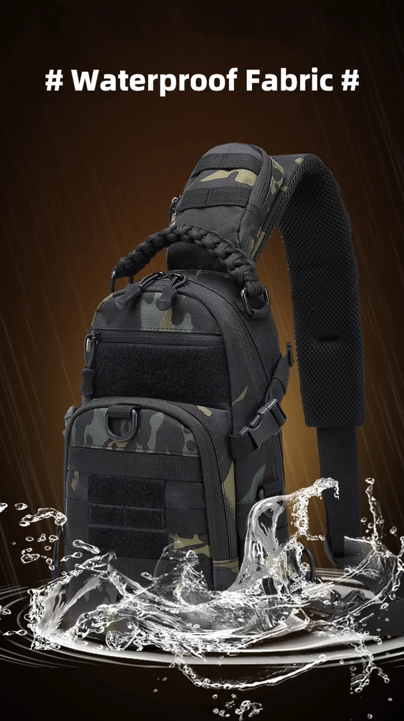 Camping Chest Bag Tactical Backpack for Men Sport Shoulder Outdoor Hiking Climbing Cycling Fishing Travel MOLLE Sling Fanny Pack