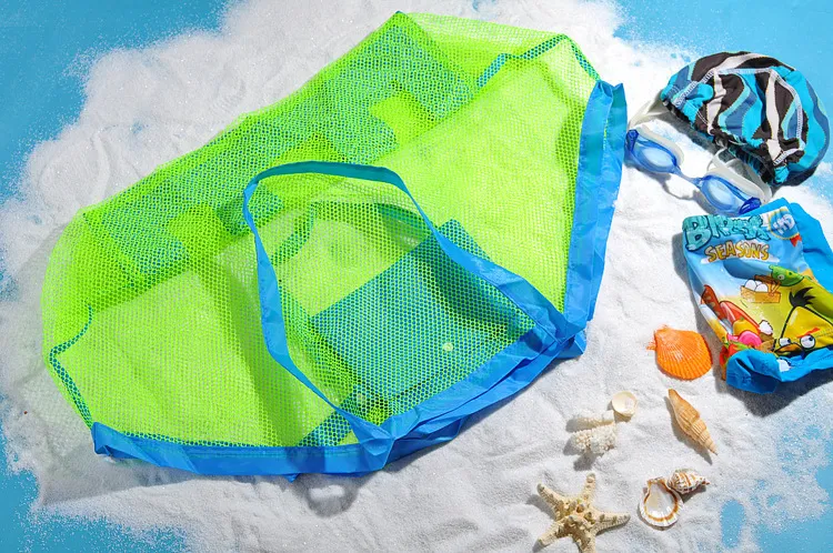 Portable Beach Bag Foldable Mesh Swimming Bag For Children Beach Toy Baskets Storage Bag Kids Outdoor Swimming Waterproof Bags