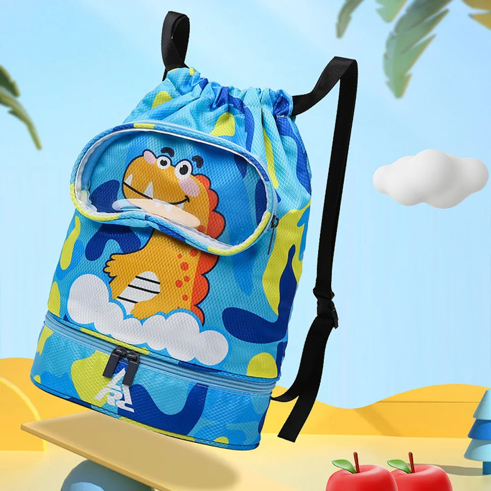 1PCS Swim Bag for Kids Drawstring Backpack for Boys Lightweight Beach Backpack Swimming Pool Sports Gym String Bag