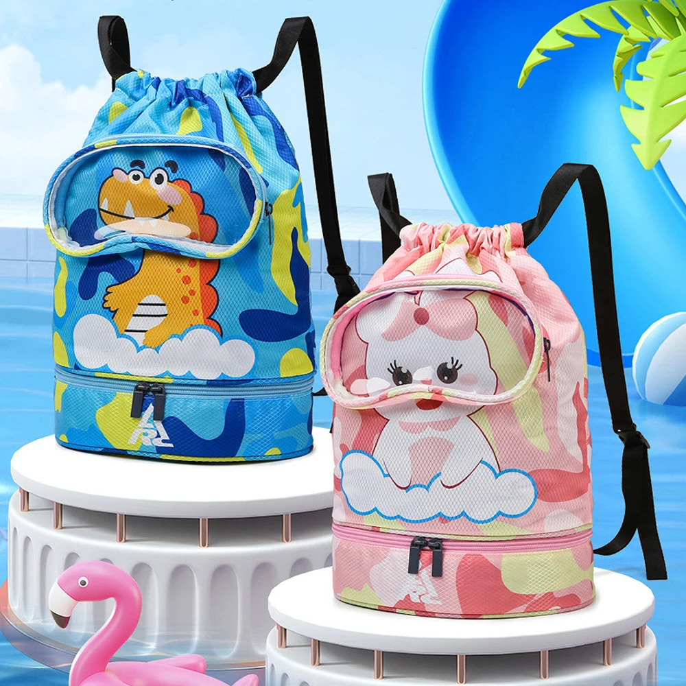 1PCS Swim Bag for Kids Drawstring Backpack for Boys Lightweight Beach Backpack Swimming Pool Sports Gym String Bag