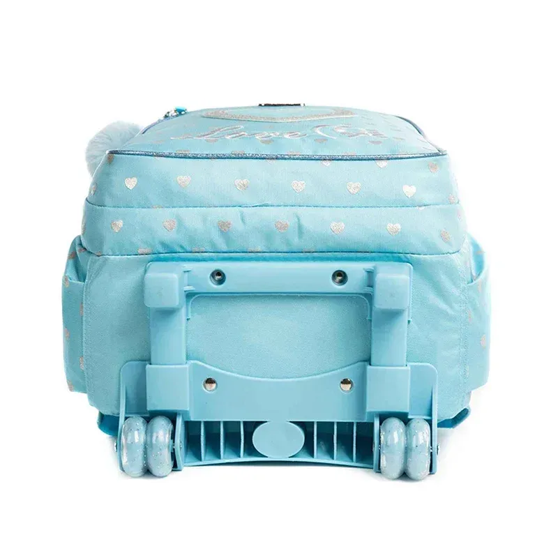 Children's Wheeled Backpack Bag Set with Lunch Box School Rolling Backpack Bag with Wheels School Trolley Backpack Bag for Girls