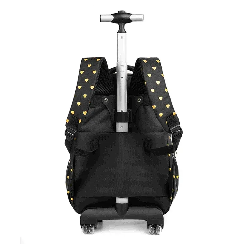 Children's Wheeled Backpack Bag Set with Lunch Box School Rolling Backpack Bag with Wheels School Trolley Backpack Bag for Girls