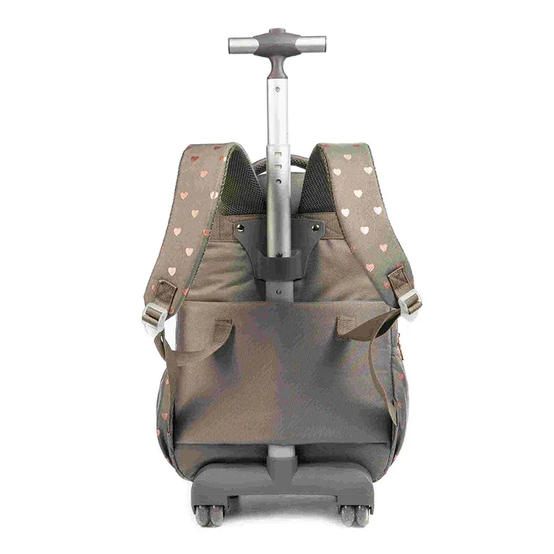 Children's Wheeled Backpack Bag Set with Lunch Box School Rolling Backpack Bag with Wheels School Trolley Backpack Bag for Girls
