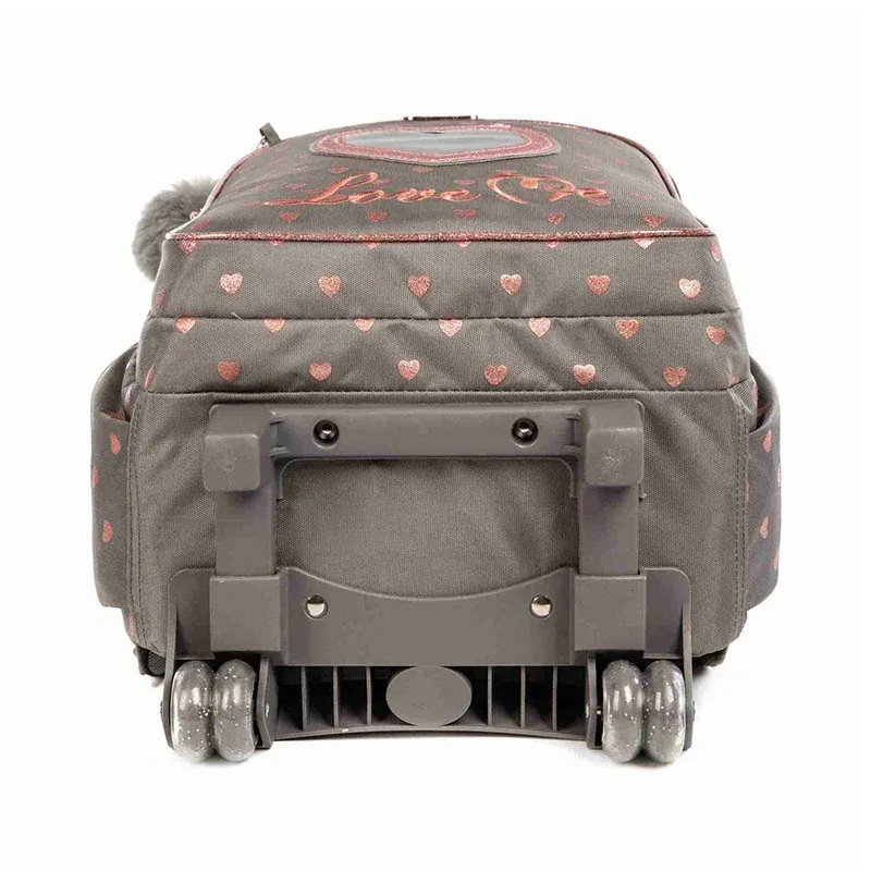 Children's Wheeled Backpack Bag Set with Lunch Box School Rolling Backpack Bag with Wheels School Trolley Backpack Bag for Girls