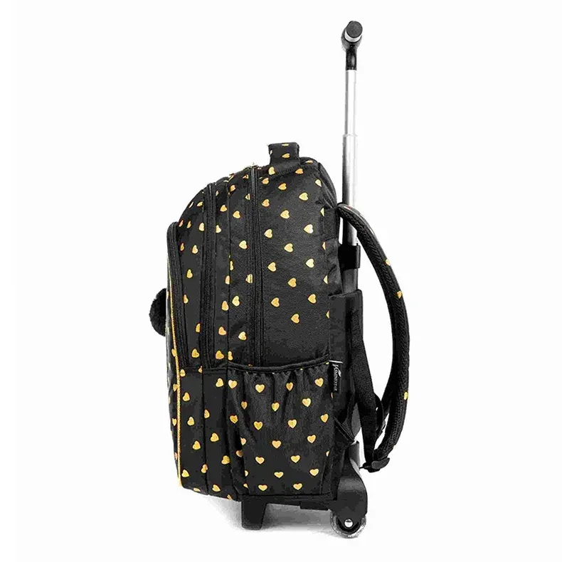 Children's Wheeled Backpack Bag Set with Lunch Box School Rolling Backpack Bag with Wheels School Trolley Backpack Bag for Girls