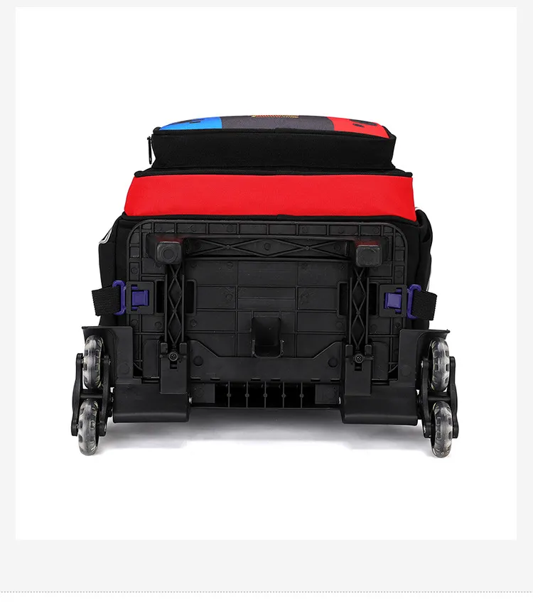 School Bag Kids Rolling Backpack for Boy Wheeled Backpack School Bag With Wheels Trolley Bookbag Carry on Luggage with Lunch Bag
