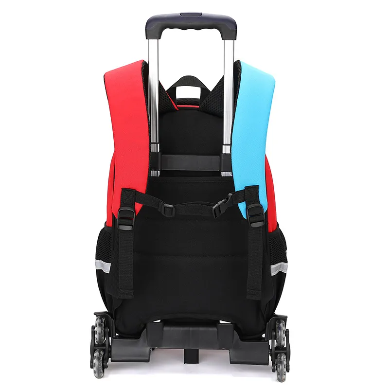 School Bag Kids Rolling Backpack for Boy Wheeled Backpack School Bag With Wheels Trolley Bookbag Carry on Luggage with Lunch Bag