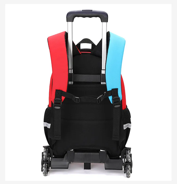 School Bag Kids Rolling Backpack for Boy Wheeled Backpack School Bag With Wheels Trolley Bookbag Carry on Luggage with Lunch Bag