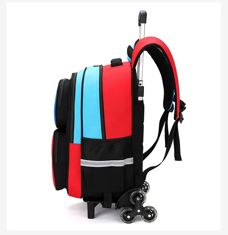 School Bag Kids Rolling Backpack for Boy Wheeled Backpack School Bag With Wheels Trolley Bookbag Carry on Luggage with Lunch Bag
