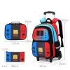 School Bag Kids Rolling Backpack for Boy Wheeled Backpack School Bag With Wheels Trolley Bookbag Carry on Luggage with Lunch Bag