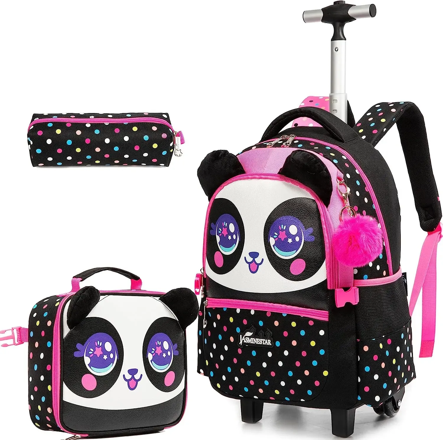 Rolling Backpack for Girls Kids Backpack with Wheels Backpack for Elementary Students Carry on Luggage Bookbag with Roller