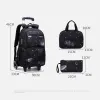 School Bag Kids Rolling Backpack for Boy Wheeled Backpack School Bag With Wheels Trolley Bookbag Carry on Luggage with Lunch Bag