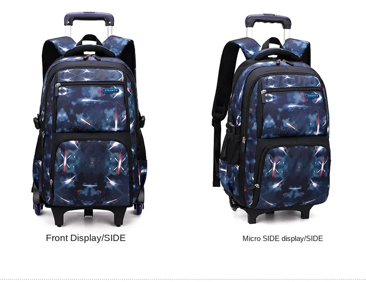School Bag Kids Rolling Backpack for Boy Wheeled Backpack School Bag With Wheels Trolley Bookbag Carry on Luggage with Lunch Bag
