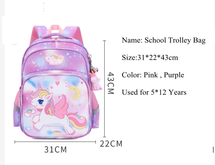 School Wheeled backpack Girls School Satchel School Rolling backpack for girls Trolley Luggage Bag School Trolley Bag for girl
